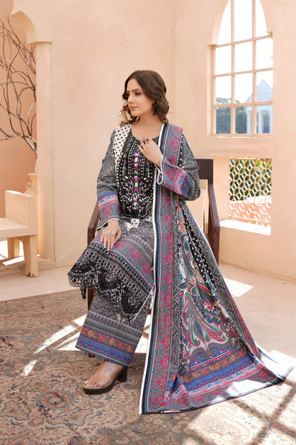 3 Piece Khaddar Suit-Embroidered