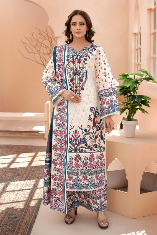 3 Piece Khaddar Suit-Embroidered