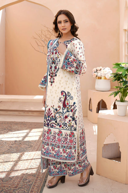3 Piece Khaddar Suit-Embroidered