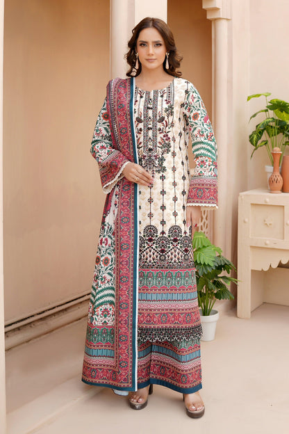 3 Piece Khaddar Suit-Embroidered