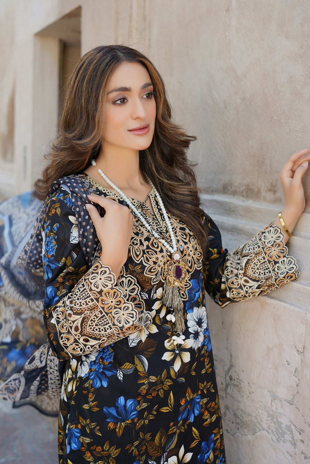 3 Piece Summer Cotton Suite-Embroidered