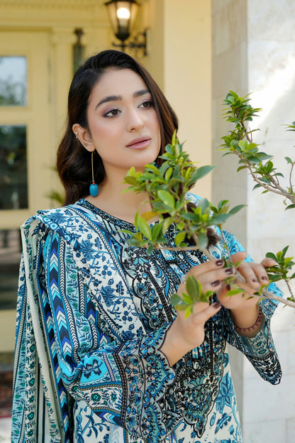 3 Piece Winter Cotton Suit Stitched-Embroidered