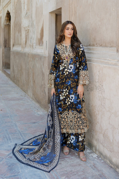 3 Piece Summer Cotton Suite-Embroidered
