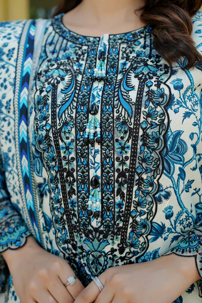 3 Piece Winter Cotton Suit Stitched-Embroidered