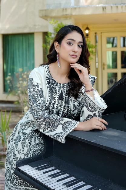 3 Piece Winter Cotton Suit Stitched-Embroidered