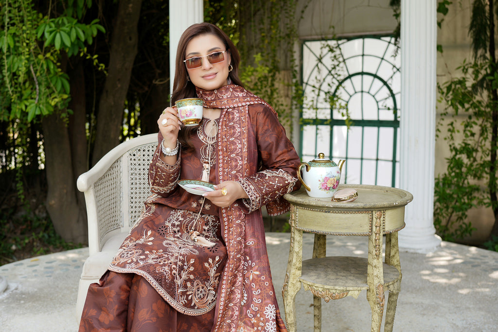 Embroidered 3-Piece Corduroy Suit