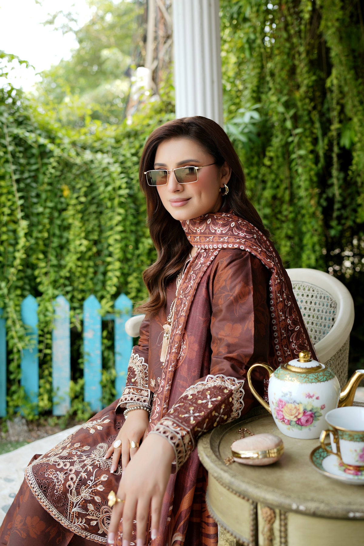 Embroidered 3-Piece Corduroy Suit