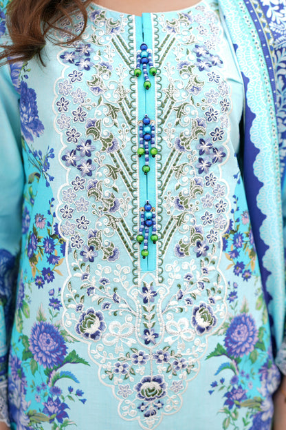 3 Piece Khaddar Suit-Embroidered