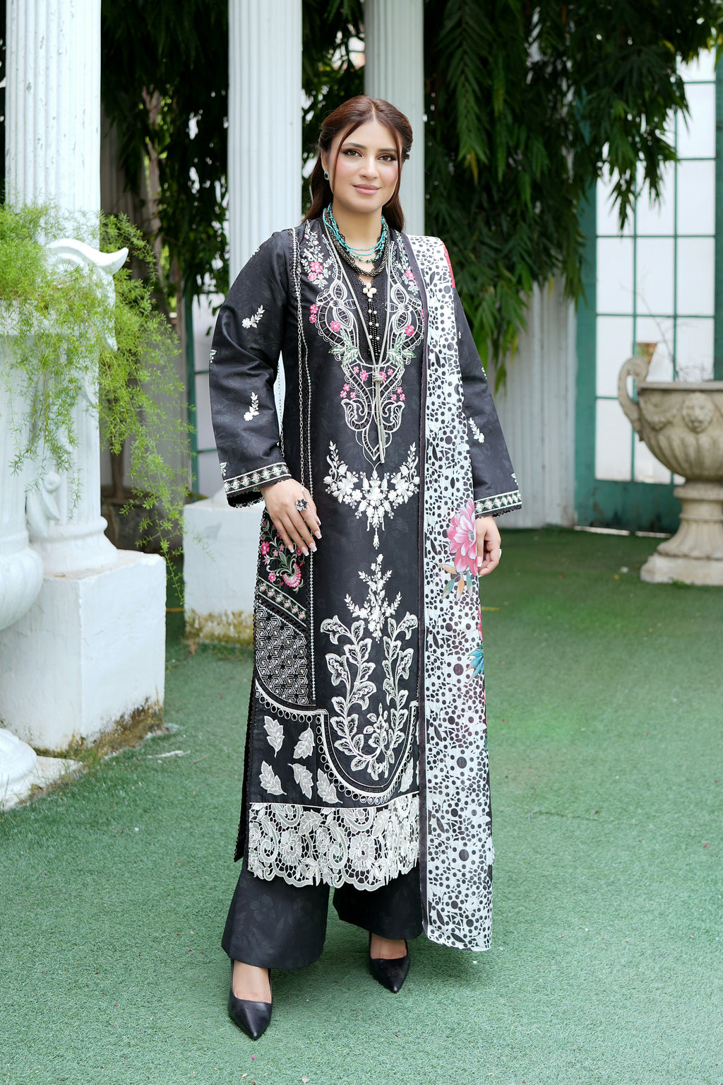 3 Piece Embroidered Corduroy Suit