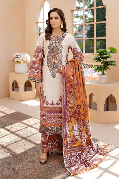 3 Piece Khaddar Suit-Embroidered