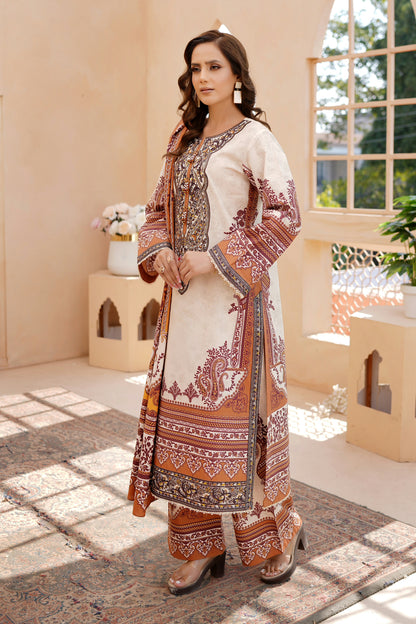 3 Piece Khaddar Suit-Embroidered