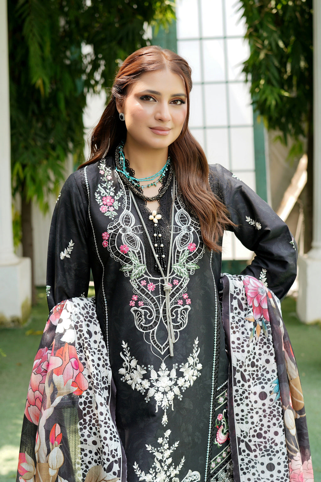 3 Piece Embroidered Corduroy Suit