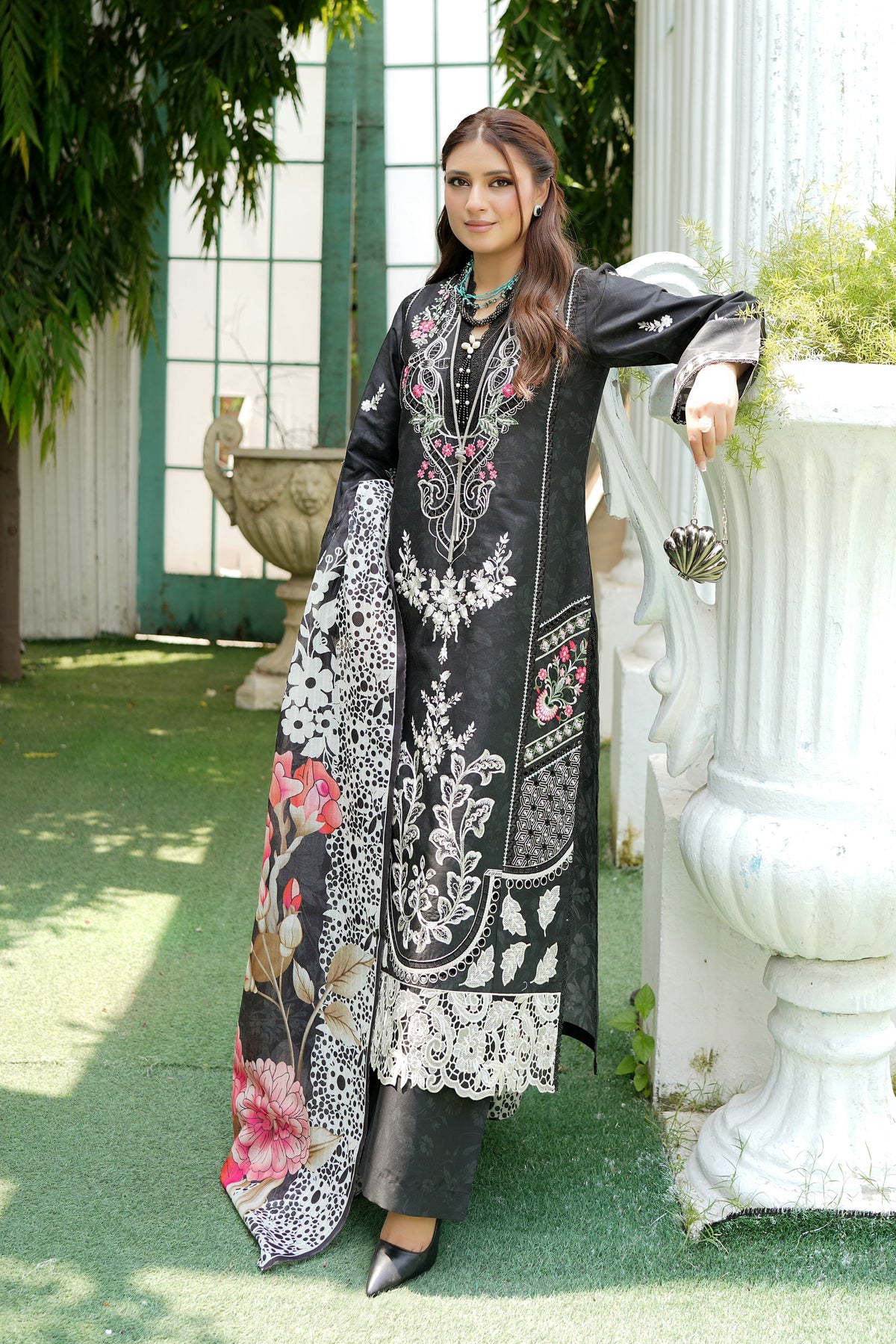3 Piece Embroidered Corduroy Suit
