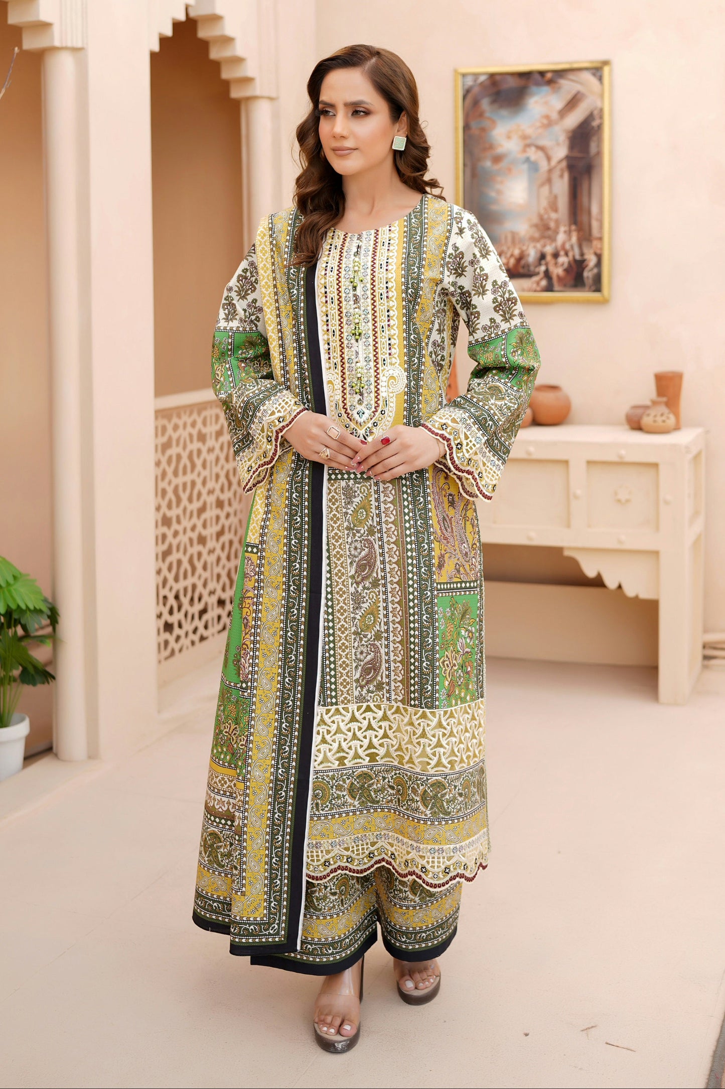 3 Piece Khaddar Suit-Embroidered