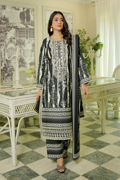 3 Piece Winter Cotton Suit Stitched-Embroidered