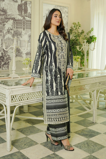 3 Piece Winter Cotton Suit Stitched-Embroidered