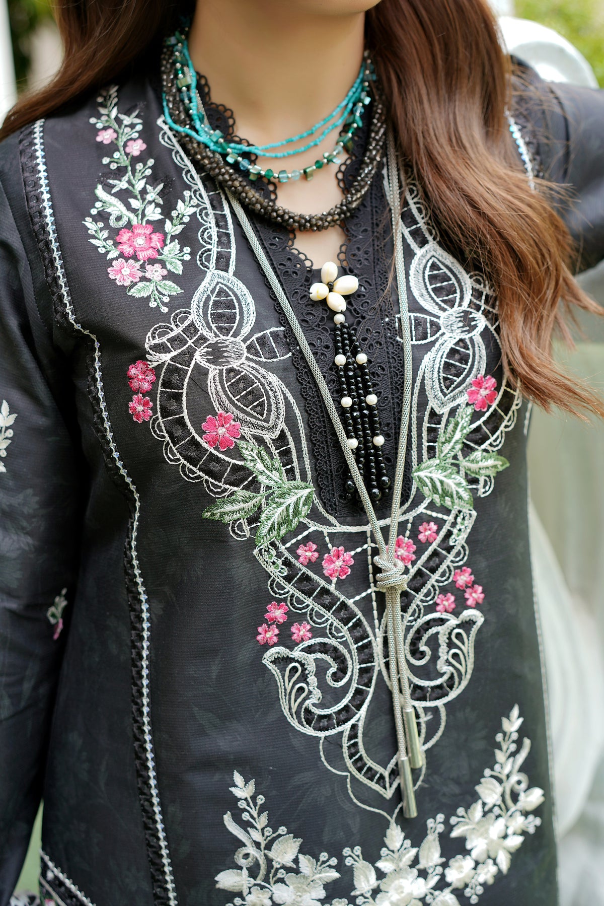 3 Piece Embroidered Corduroy Suit