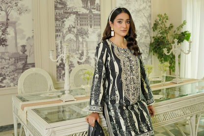 3 Piece Winter Cotton Suit Stitched-Embroidered