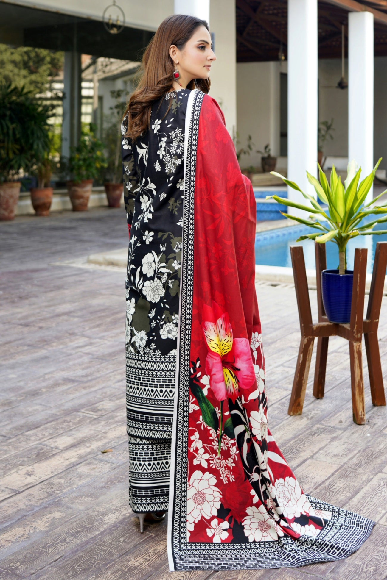 3 Piece Stitched Winter Cotton Suit-Embroidered