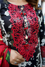 3 Piece Cotton Lawn Suit Stitched-Embroidered