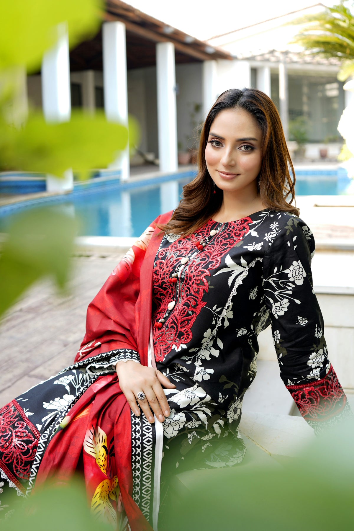 3 Piece Cotton Lawn Suit Stitched-Embroidered