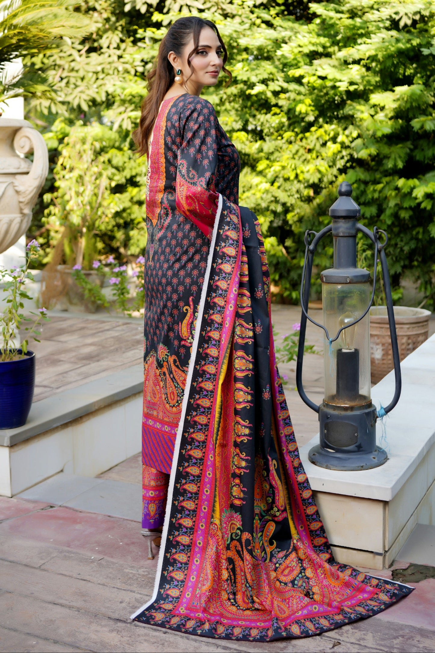 3 Piece Stitched Winter Cotton Suit-Embroidered