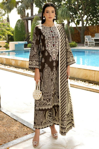 Stitched 3 Piece Cambric Cotton Suit-Embroidered