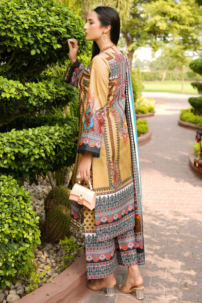 Stitched 3 Piece Cambric Cotton Suit-Embroidered