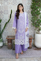 3 Piece Corduroy Lilac Suit-Embroidered