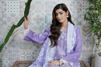 3 Piece Corduroy Lilac Suit-Embroidered
