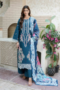 Embroidered 3 Piece Teal Flora Suit