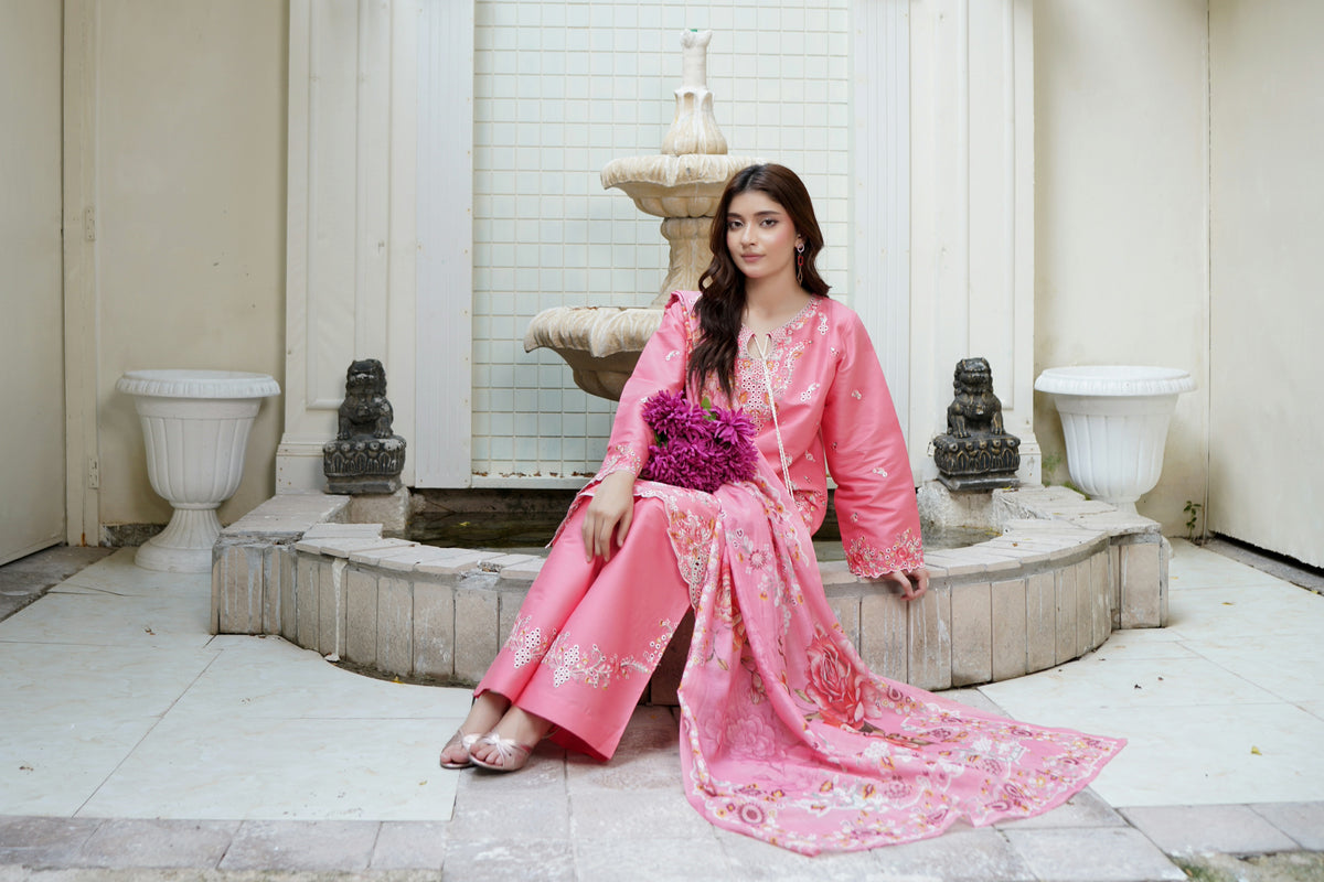 3 Piece Pink Petal Suit-Corduroy