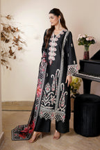 3 Piece Onyx Black Khaddar Suite-Embroidered