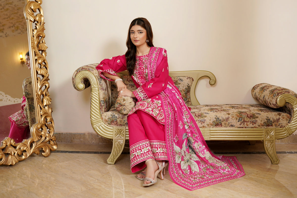 3 Piece Khaddar Suit-Embroidered