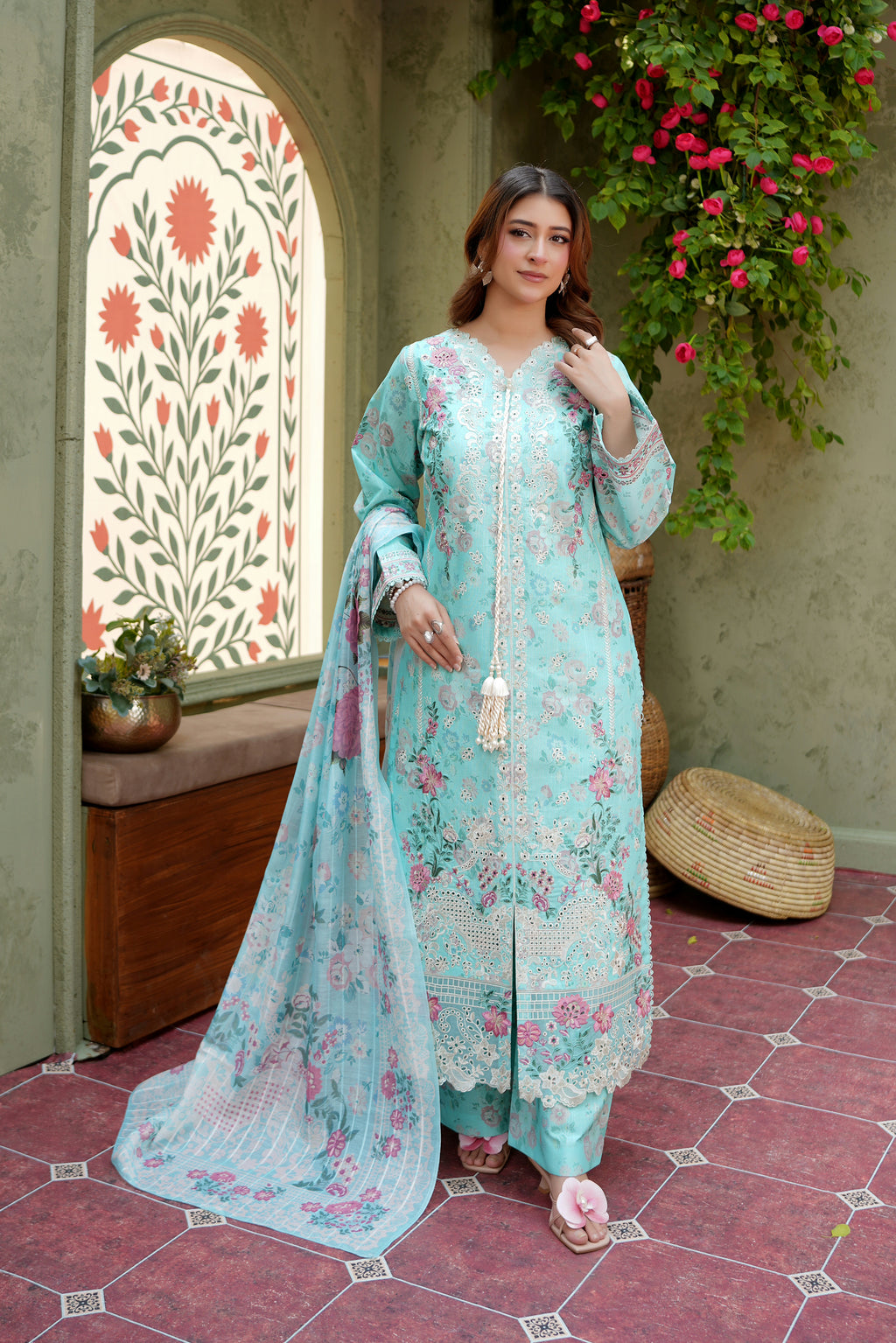 Mint Breeze Embroidered Winter Suite