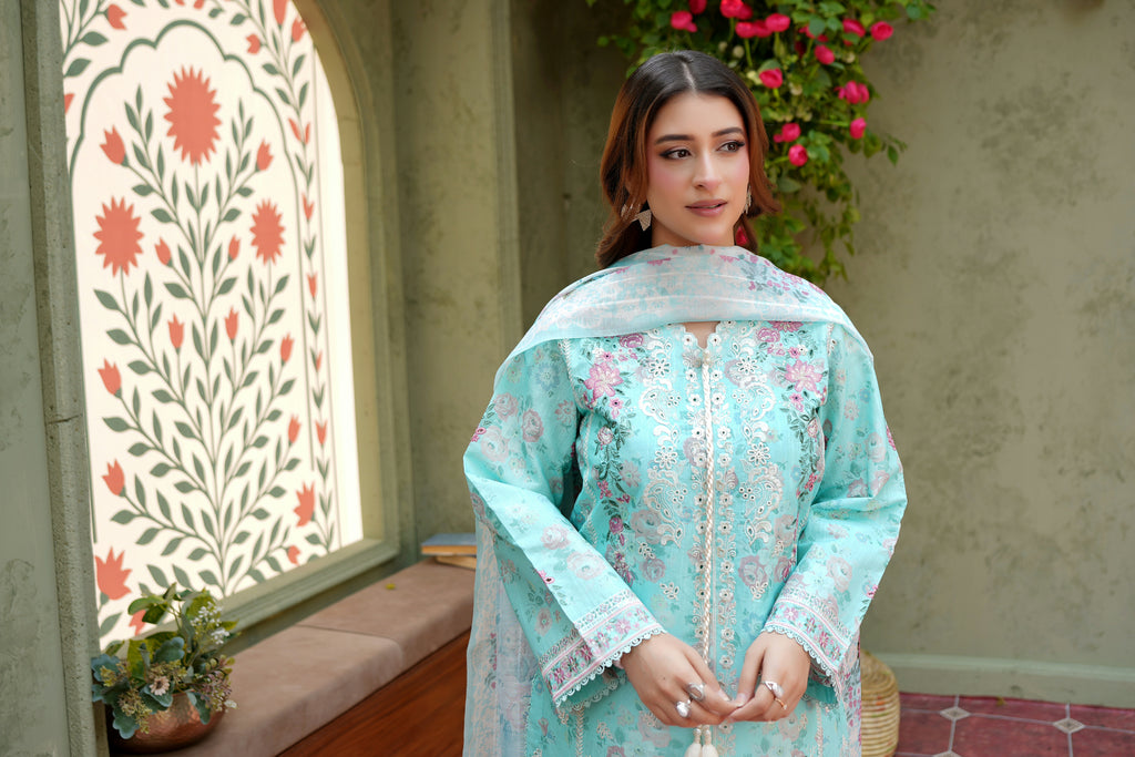 Mint Breeze Embroidered Winter Suite