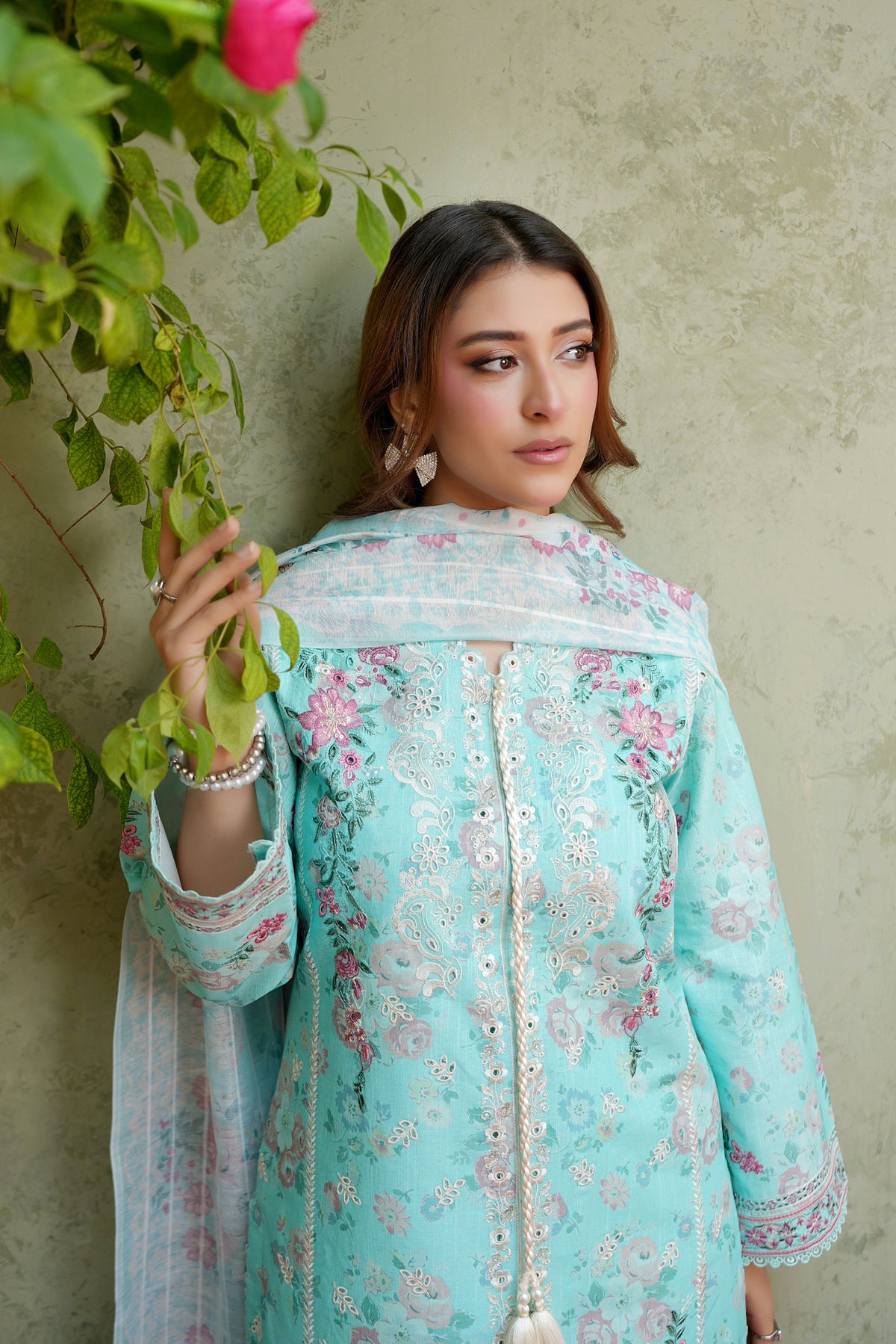 Mint Breeze Embroidered Winter Suite