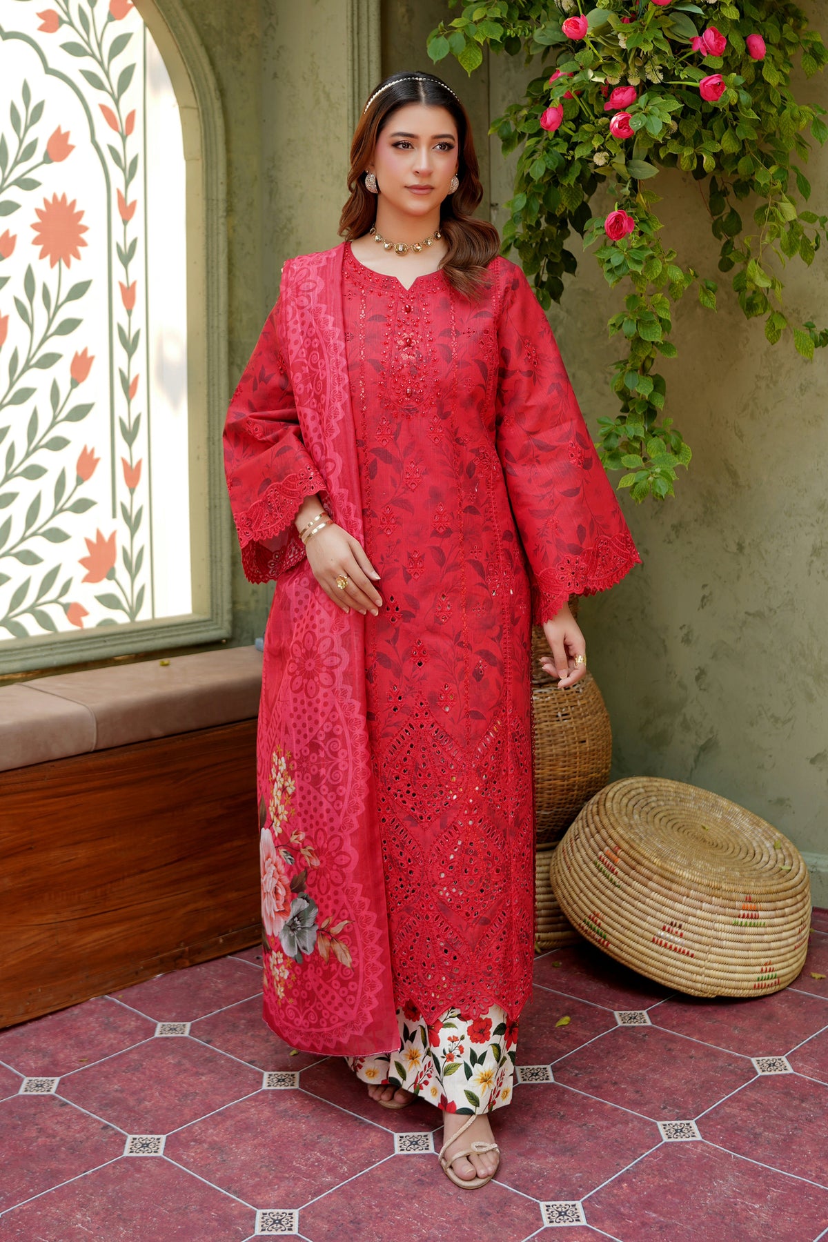 Embroidered 3 Piece Khaddar Suite