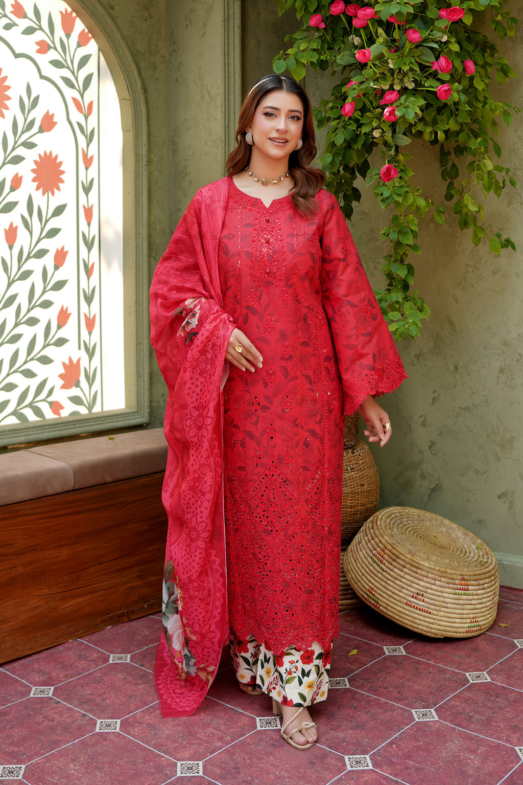 Embroidered 3 Piece Khaddar Suite
