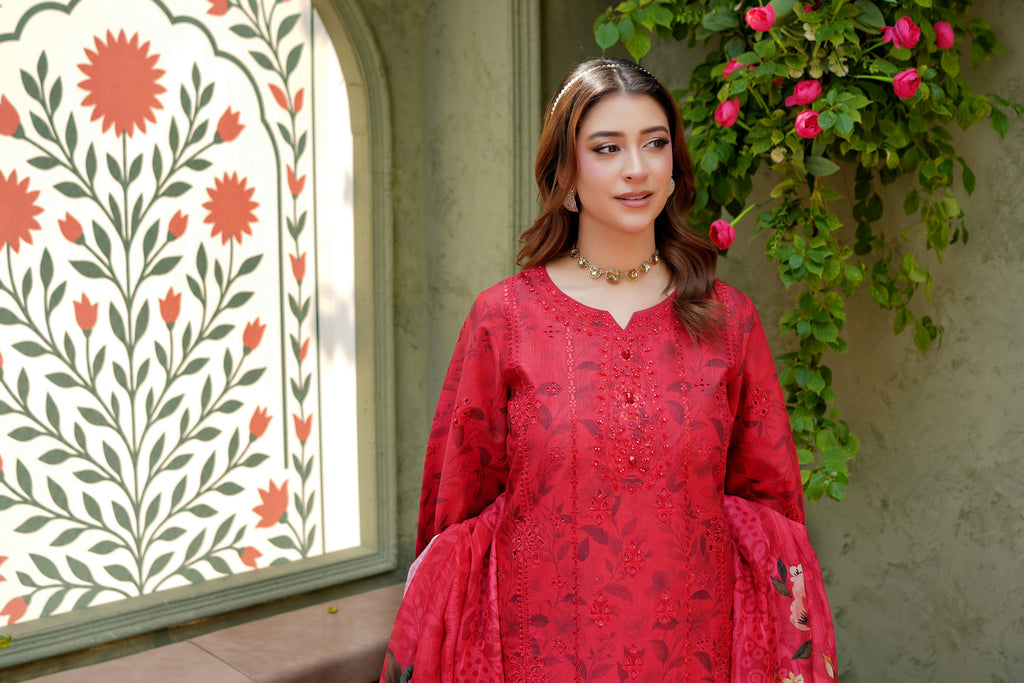 Embroidered 3 Piece Khaddar Suite