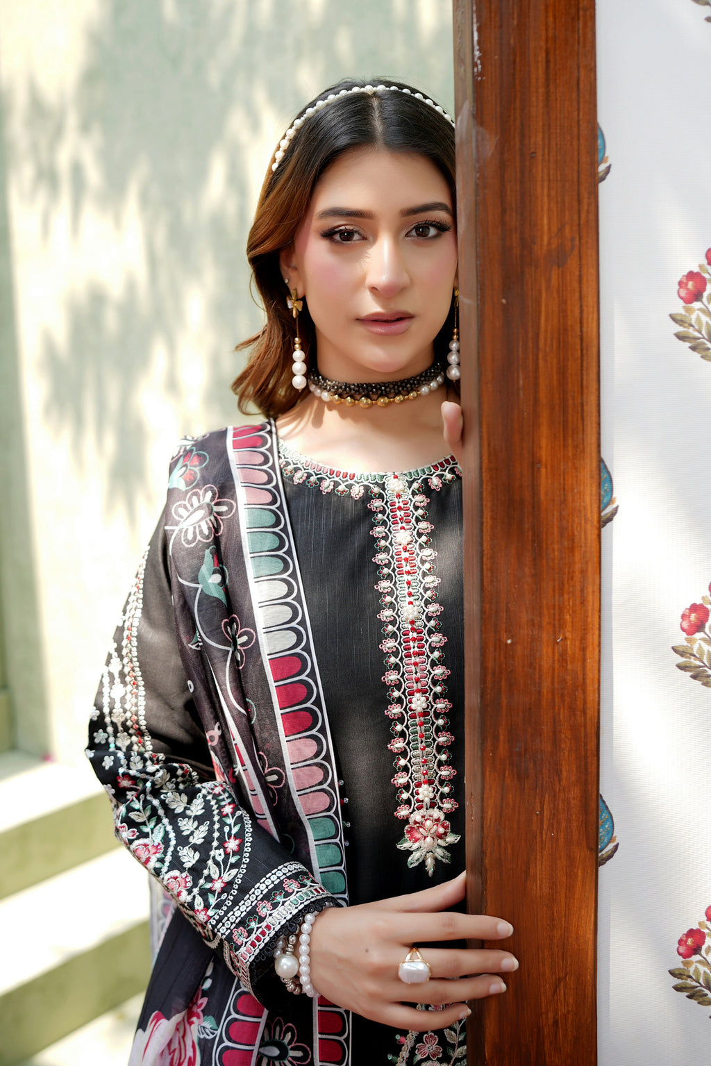 3 Piece Midnight Noir Embroidered Suit