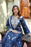 Royal Indigo Frost Khaddar Suit-3 Piece