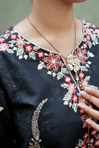 3 Piece Crimson Noir Khaddar Blossom Suite