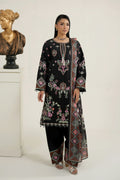 Midnight Bloom Embroidered 3 Piece-Suite