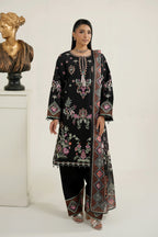 Midnight Bloom Embroidered 3 Piece-Suite
