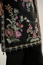 Midnight Bloom Embroidered 3 Piece-Suite