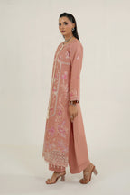 3 Piece Blushing Frost Embroidered Suit