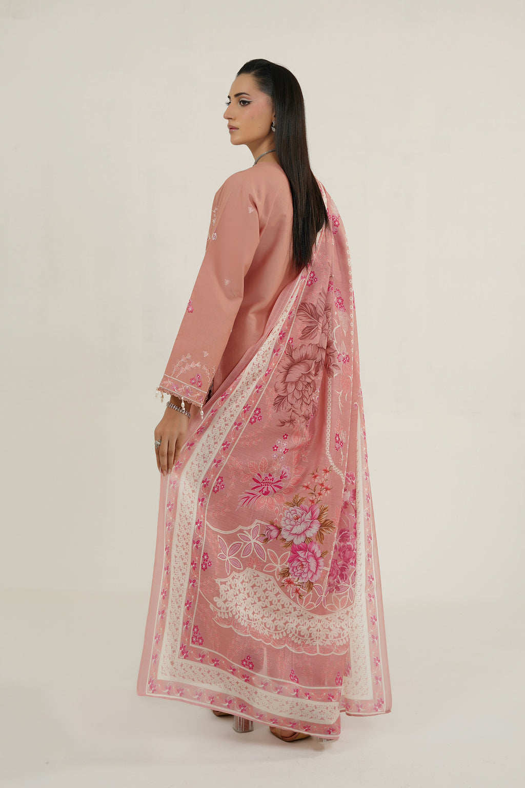 3 Piece Blushing Frost Embroidered Suit