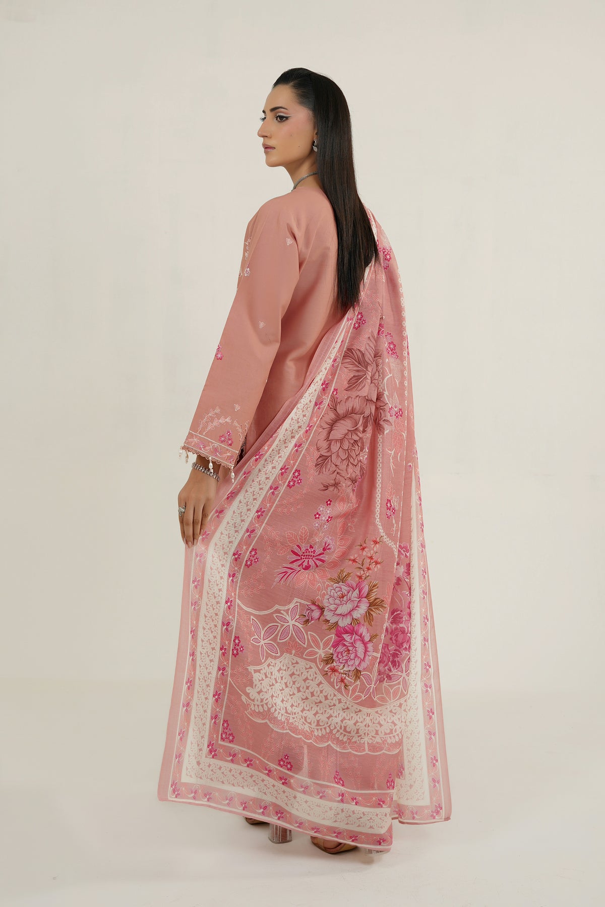 3 Piece Blushing Frost Embroidered Suit