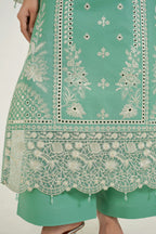3 Piece Glacial Sage Winter Embroidered Suite